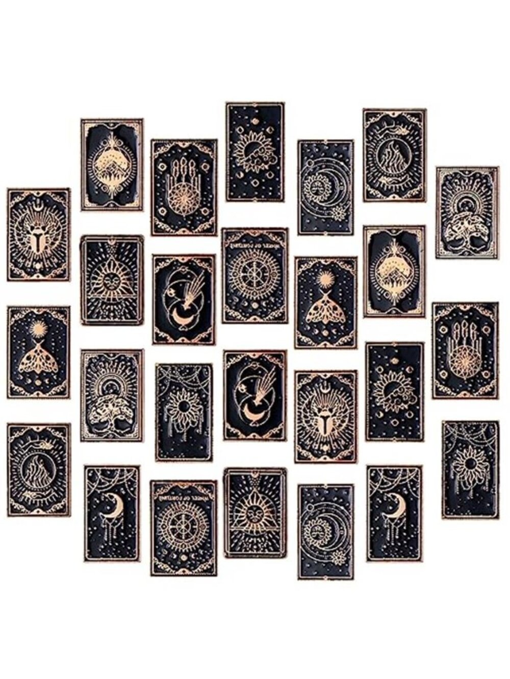 Batiyeer 26 Pcs Tarot Card Enamel Pins Bulk Halloween Gothic Enamel Brooch
